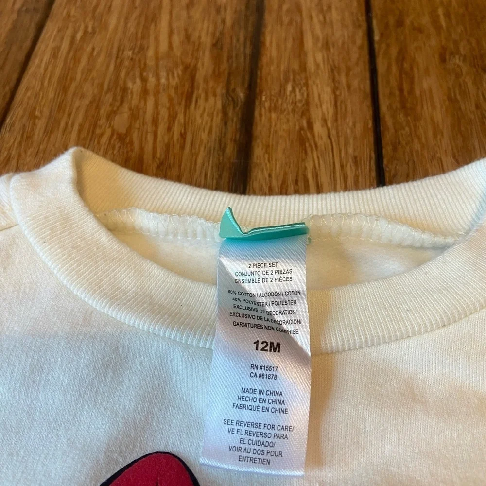 Disney Girls Baby Infant 12 Months Outfit Clothes Minnie Mickey Top & Bottom - Picture 3 of 9